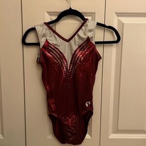 Small Maroon/Burgundy GK Elite Gymnastics
Leotard